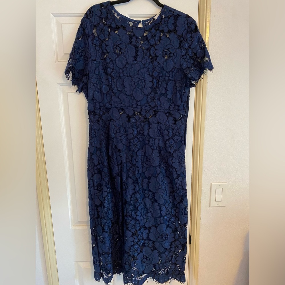 Navy Blue Lace Dress